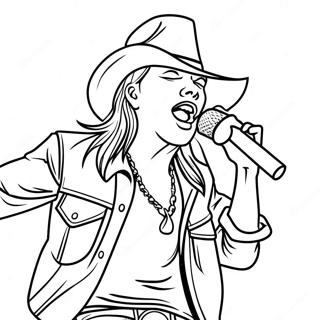 Axl Rose Singing On Stage Coloring Page 32944-26042