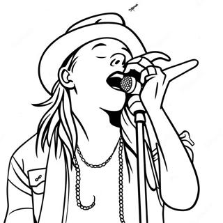 Axl Rose Singing On Stage Coloring Page 32944-26044