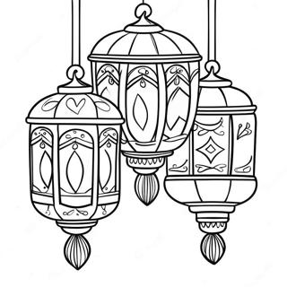 Colorful Eid Lanterns Coloring Page 3301-2628