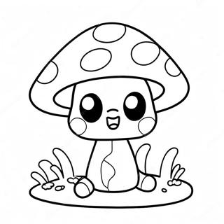 Adorable Cartoon Mushroom Coloring Page 33044-26141