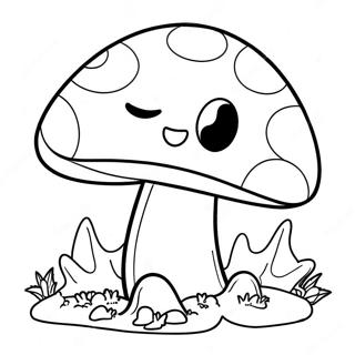 Adorable Cartoon Mushroom Coloring Page 33044-26142