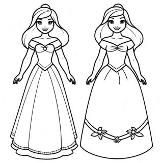 Disney Princess Paper Doll Coloring Pages