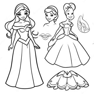 Disney Princess Paper Doll Coloring Page 33053-26130