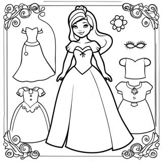 Disney Princess Paper Doll Coloring Page 33053-26131