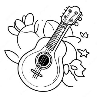 Cute Cartoon Mandolin Coloring Page 33074-26153