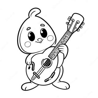 Cute Cartoon Mandolin Coloring Page 33074-26155