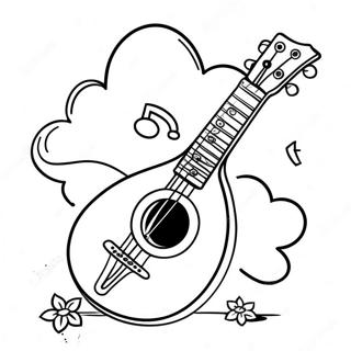 Cute Cartoon Mandolin Coloring Page 33074-26156