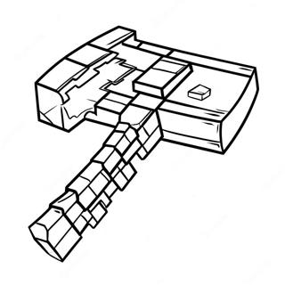 マインクラフトの斧 塗り絵ページ