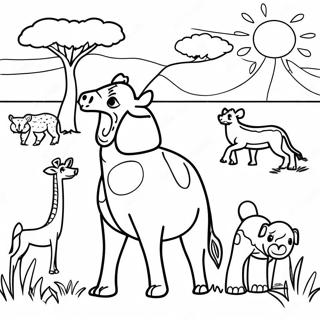 African Savanna Animals Coloring Page 33183-26231