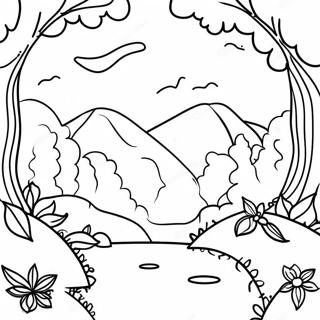 Green Nature Scene Coloring Page 33193-26242