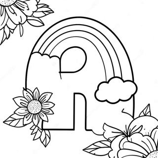 Rainbow Letter R Coloring Page 3321-2641