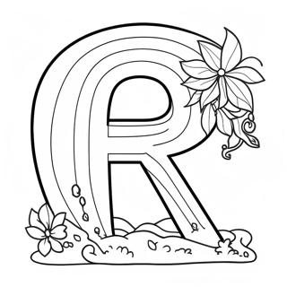 Regnbue Bokstav R Fargeleggingsark 3321-2643