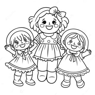 Fröhliche Raggedy Ann Mit Freunden Ausmalbild 33274-26305