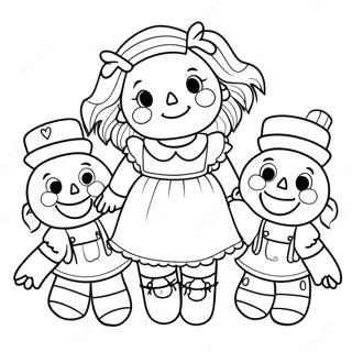 Arkadaşlarıyla Neşeli Raggedy Ann Boyama Sayfası 33274-26306