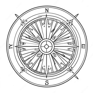 Vintage Compass Coloring Page 33324-26352