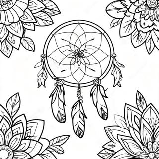 Bohemian Dreamcatcher Coloring Page 33344-26357