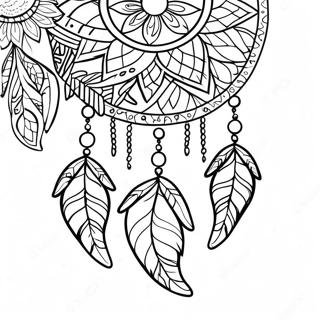 Bohemian Dreamcatcher Coloring Page 33344-26358