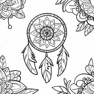 Bohemian Dreamcatcher Coloring Page 33344-26359