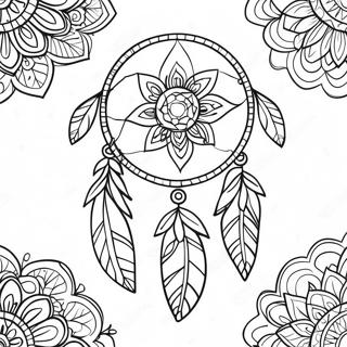 Bohemian Dreamcatcher Coloring Page 33344-26360