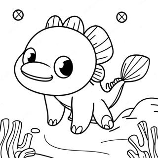 Minecraft Axolotl Swimming In Water Coloring Page 33353-26361