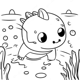 Minecraft Axolotl Swimming In Water Coloring Page 33353-26362