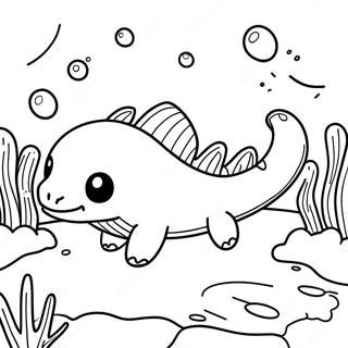 Minecraft Axolotl Swimming In Water Coloring Page 33353-26363