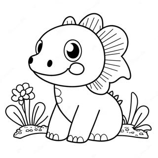 Cute Minecraft Axolotl With Flowers Coloring Page 33354-26370