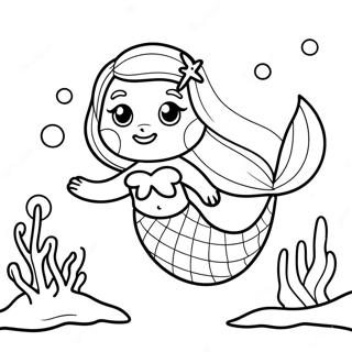 Mermaid Puppy Coloring Pages