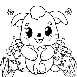 4-H Clover With Animals Coloring Page 33454-26477