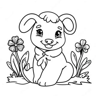 4-H Clover With Animals Coloring Page 33454-26479