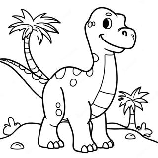 Página Para Colorear De Dinosaurio Amistoso 33514-26547