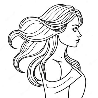 Long Flowing Hair Coloring Page 33614-26578