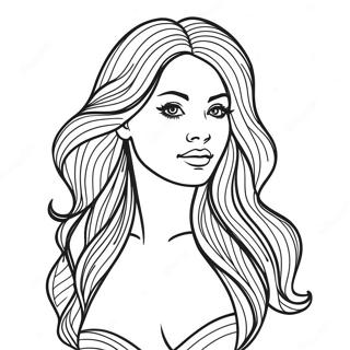 Long Flowing Hair Coloring Page 33614-26580