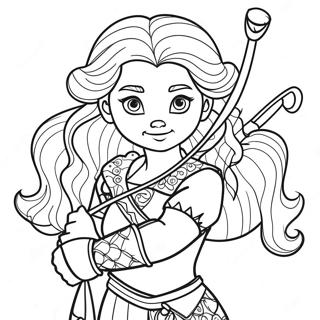 Brave Merida With Bow Coloring Page 3361-2693