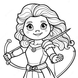 Brave Merida With Bow Coloring Page 3361-2695