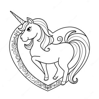 Unicorn Heart Coloring Pages