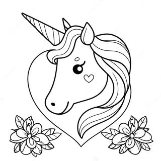 Unicorn Heart Coloring Page 33623-26590