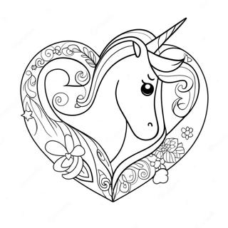 Unicorn Heart Coloring Page 33623-26592