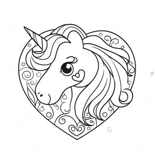 Sparkly Unicorn Heart Coloring Page 33624-26602