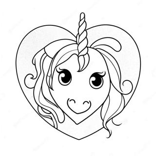 Sparkly Unicorn Heart Coloring Page 33624-26604