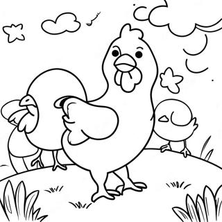 Little Red Hen With Friends Coloring Page 33664-26621