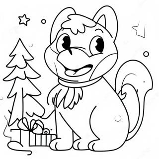 Christmas Bluey Coloring Pages