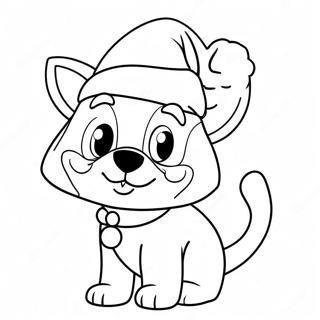 Festive Bluey With Santa Hat Coloring Page 3371-2685