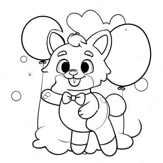 Cute Mangle With Balloons Coloring Page 33724-26669