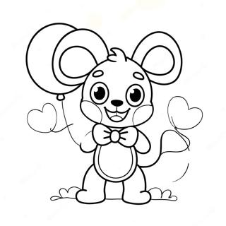 Cute Mangle With Balloons Coloring Page 33724-26671