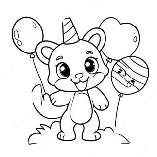 Cute Mangle With Balloons Coloring Page 33724-26672