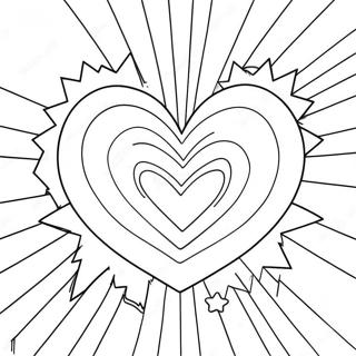 Colorful Rainbow Heart With Stars Coloring Page 33734-26675