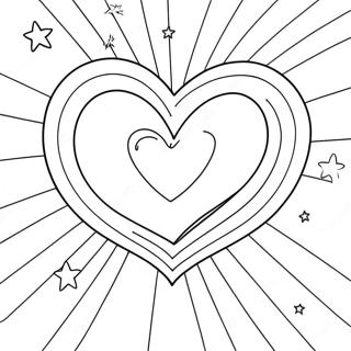 Colorful Rainbow Heart With Stars Coloring Page 33734-26676