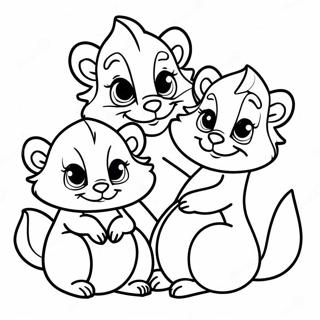 Cute Skunk Family Coloring Page 33804-26734