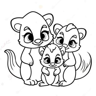 Cute Skunk Family Coloring Page 33804-26735